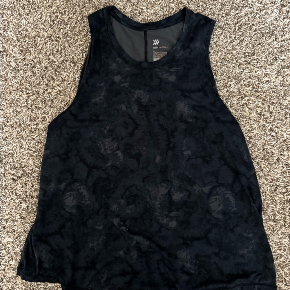 All in Motion Black Tie-Dye Tank Top - Medium